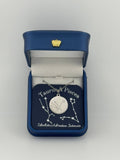  Silver Taurus + Pisces constellation medallion necklace in gift box with silver foil zodiac card
